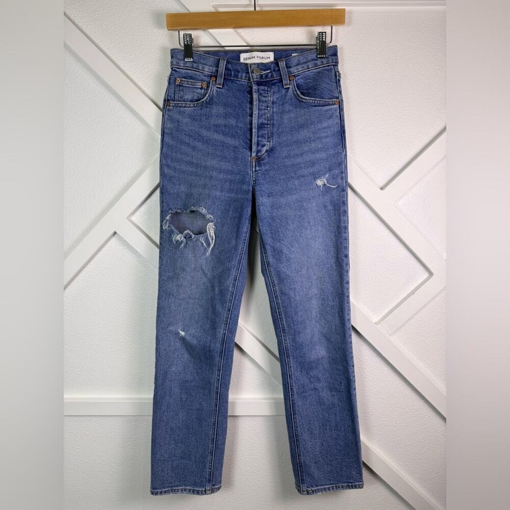 Aritzia Denim Forum The Arlo Hi-Rise Straight Distressed Jeans Size 25